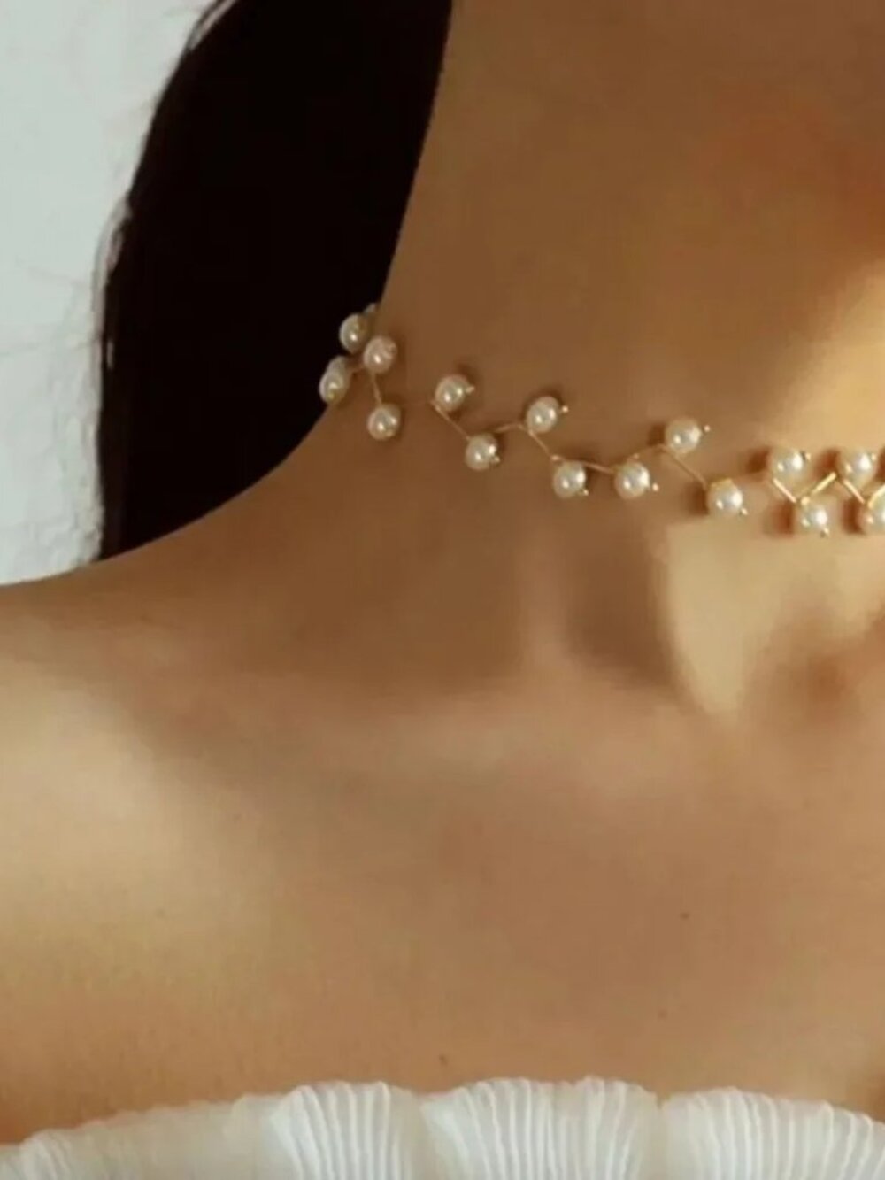 Elegant Pearl Choker Necklace R135